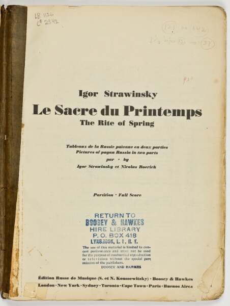 Stravinsky, Igor / SACRE DU PRINTEMPS, LE (ID:...